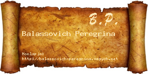 Balassovich Peregrina névjegykártya